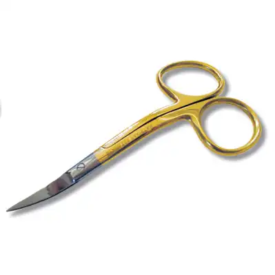 Madeira Double Curved Embroidery Scissors Gold Plated 9cm