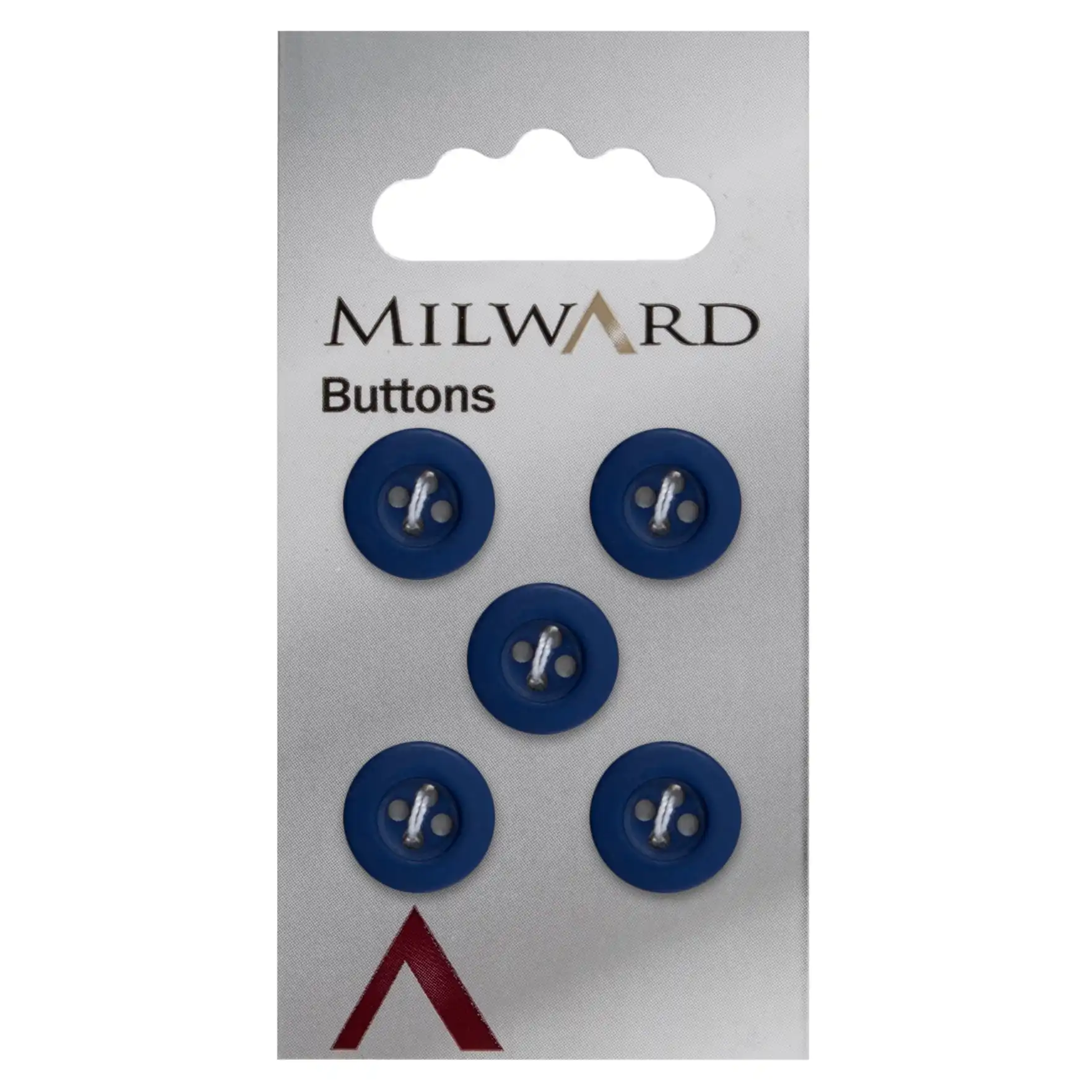 Milward 12mm Round Blue Buttons Pack of 5