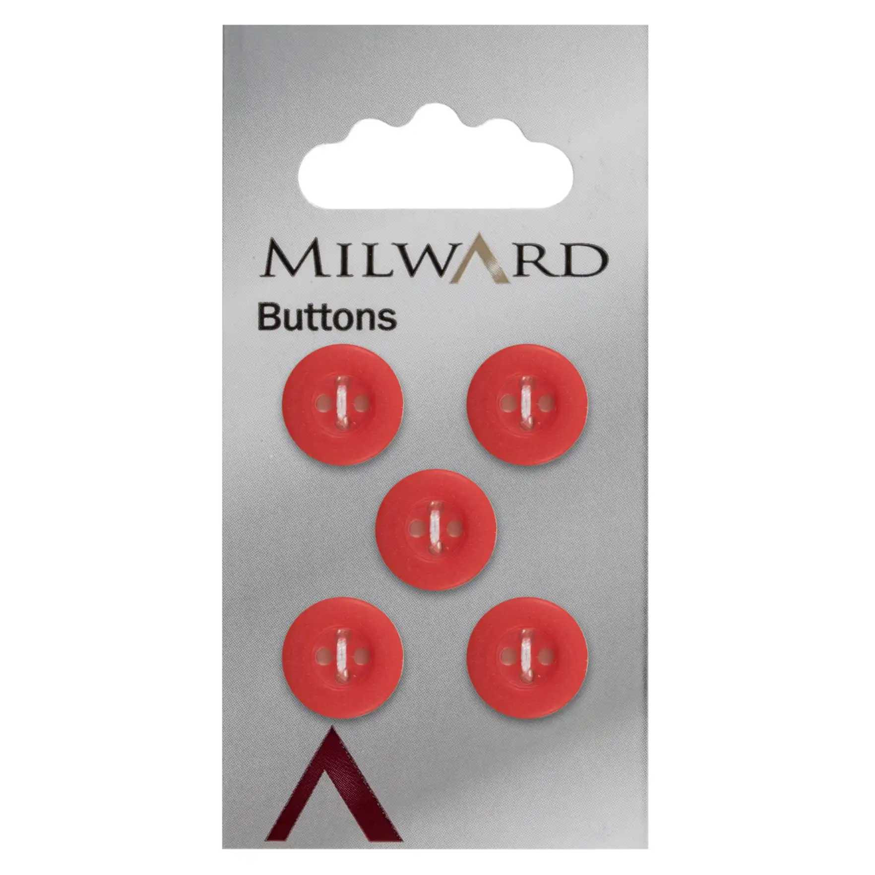 Milward 12mm Round Red Buttons Pack of 5