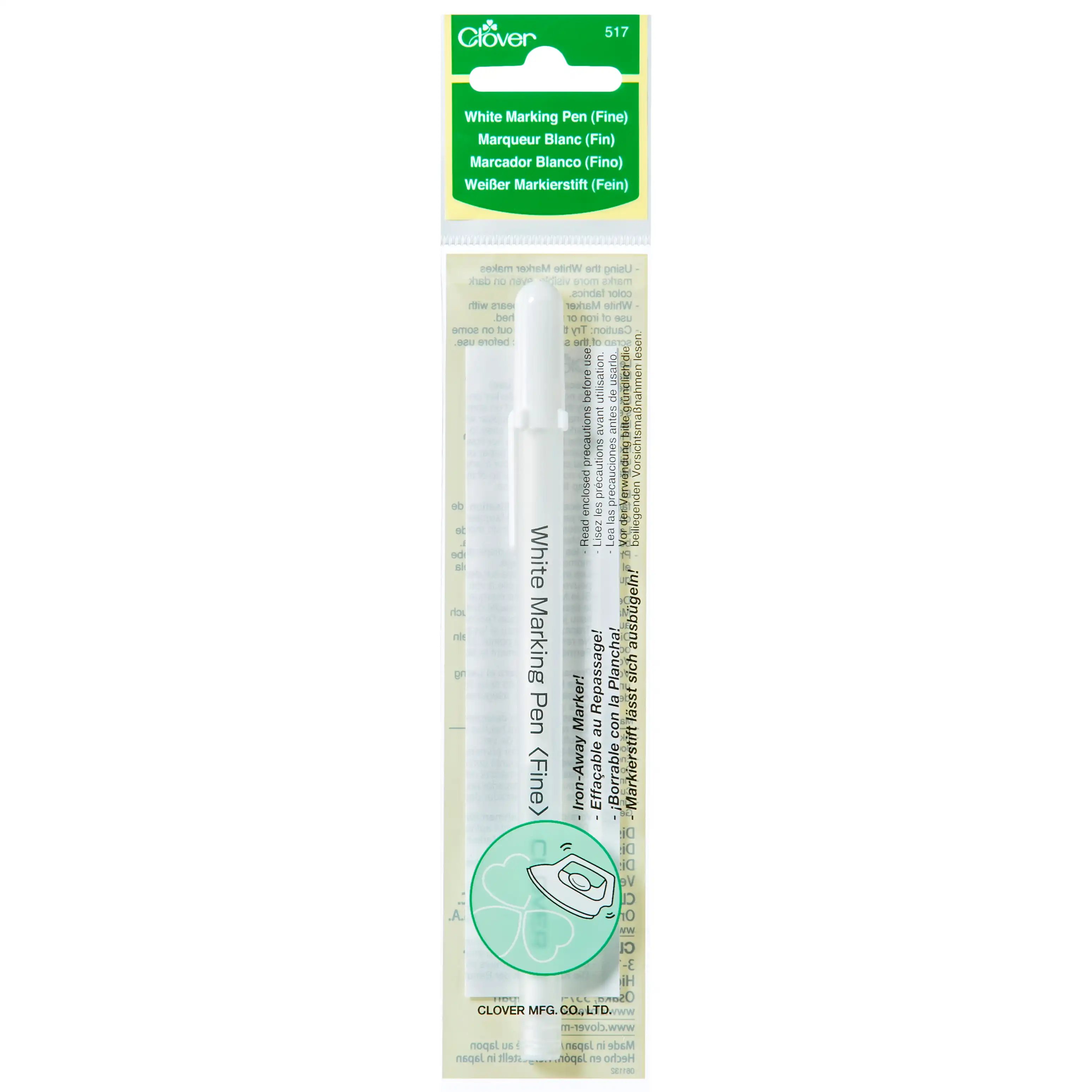 Clover Fabric Marker Fine Pen White