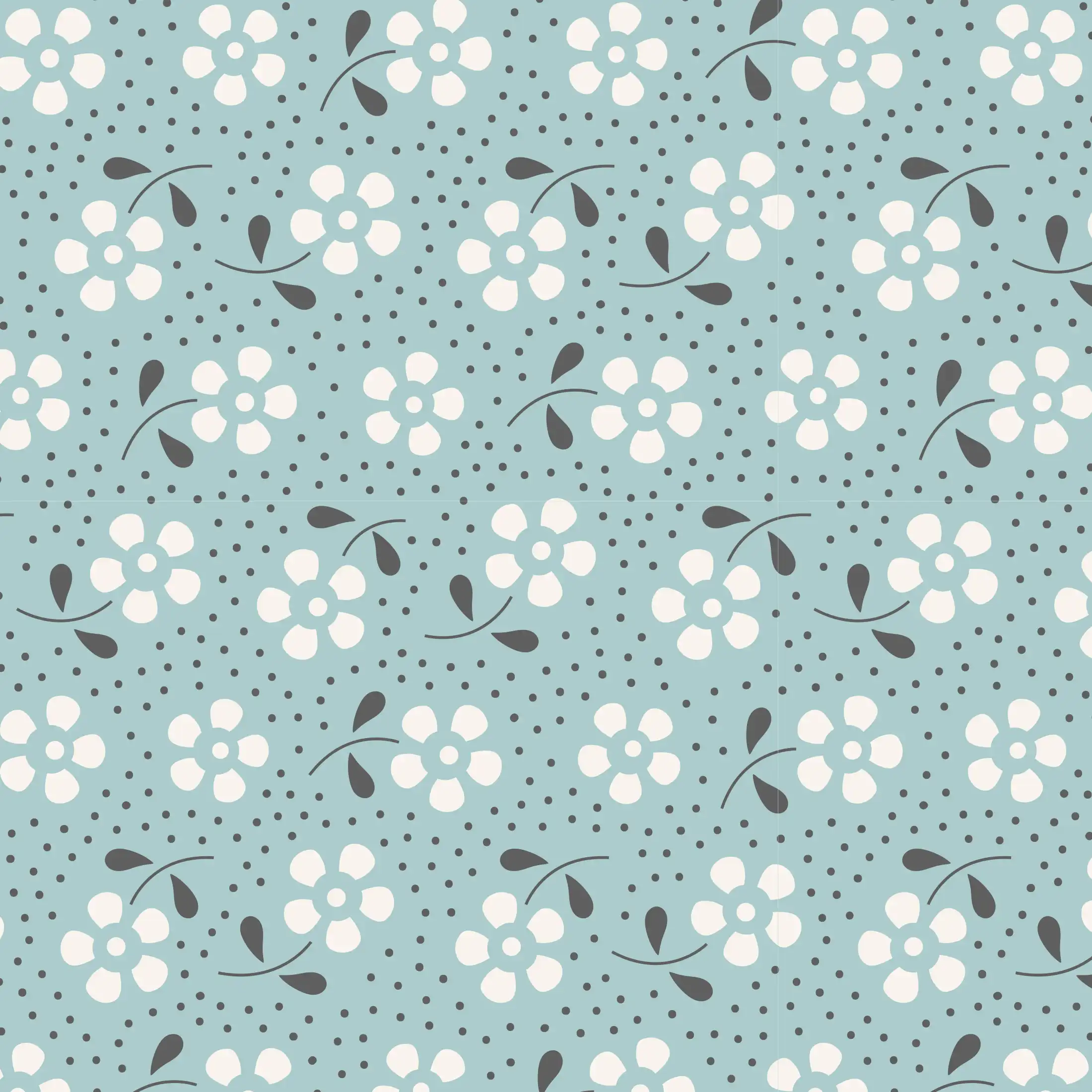 Tilda Teal Meadow Basics 100% Cotton Fabric