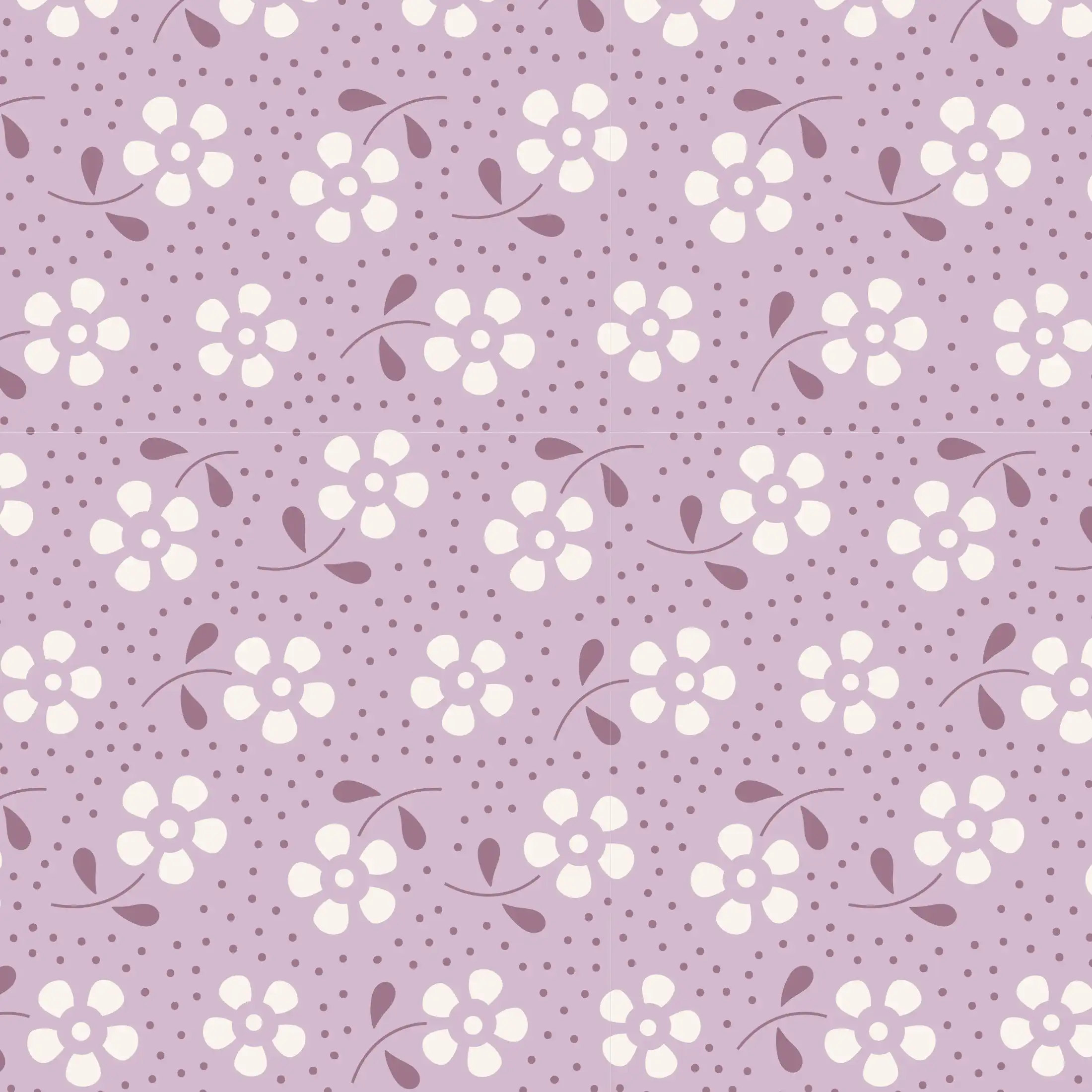 Tilda Lilac Meadow Basics 100% Cotton Fabric